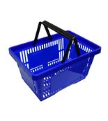 21L Blue Plastic Shopping Basket with Black Handles