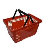 28L Red Plastic Shopping Basket with Black Handles