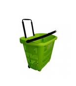 34L Green Shop &amp; Roll Shopping Basket