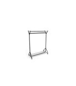 4ft Black Heavy Duty Clothes Rail with Top and Bottom Shelf image