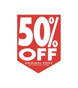 '50% OFF' Red &amp; White Hanging Sign