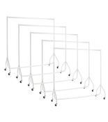 EVERHOLD 5 Pack Bundle - 5ft Gloss White Heavy Duty Clothes Rail