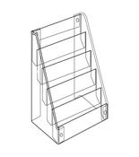 5 Tier Clear Acrylic Postcard Display Stand - 50cm x 29.5cm
