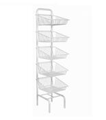 5 Tier White Basket Display Stand