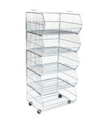 5 Tier Wire Stacking Basket Unit - 600mm x 540mm