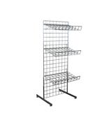 5ft Gridwall 3 x Sloping Shelf 'T' Legs Display