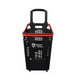 65L Black with Red Trim Shop &amp; Roll Shopping Basket
