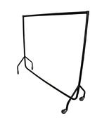 GLIDEPRO 6ft Black Heavy Duty Clothing Rail with 75mm Castors 