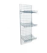 6ft Gridwall 3 x Sloping Shelf Wall Display Kit