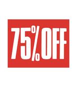 '75% OFF' Red &amp; White Price Card - 250mm x 200mm