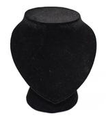 Black Flock Necklace Display Bust Stand (M)