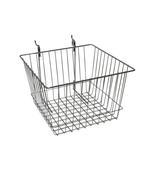 Chrome Wire Basket for Slatwall &amp; Gridwall - 30cm x 30cm x 20cm