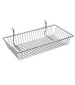 Chrome Wire Basket for Slatwall &amp; Gridwall - 60cm x 30cm x 10cm