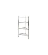 Chrome Wire Corner Shelf Unit | 4 Shelves 900mm x 450mm x 450mm Unit