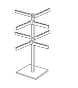 Clear Acrylic Keyring Counter Display Stand - 40.5cm x 26cm
