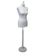 Exclusive Female Tailors Dummy with Round Base - White