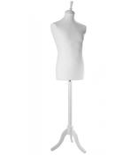 Exclusive Male Tailors Dummy with Tripod Base - White