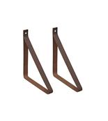 Leather Shelf Brown Brackets - Pair