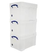 REALLY USEFUL BOX Pack of 3 - 48L XL Storage Box With Secure Lid