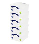 REALLY USEFUL BOX Pack of 5 - 21L Storage Box With Secure Lid