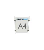 Poster Display - A4 Portrait Acrylic Holder for Cables or Rod