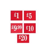 Price Card Double Sided Red &amp; White - 300mm x 250mm