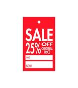 'Sale 25% Off Original Price Was / Now Sale' Tickets for Hangers - 75mm x 125mm [Pack of 100]