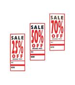 'Sale Percentage Off Was/Now' Tagging Tickets - 61mm x 150mm (Pack of 100)