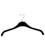 Single Black Plastic Hanger with Rubber Shoulder Grips - 410mm