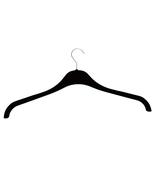 Single Black Plastic Hanger with Rubber Shoulder Grips - 470mm