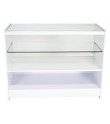 White 1/2 Glass Display Counter - 1800mm x 600mm x 900mm