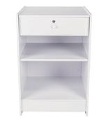 White Till Block with Shelf and Lockable Drawer - 600mm x 600mm x 900mm