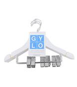 White Wood Kids Hanger with Pegs 300mm - Pack of 5