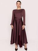 Carla Ruiz Satin Midi Dress - Brown - 10 image