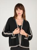 Cocoa Cashmere Zhenya Black Wool Cashmere Cardigan - S image