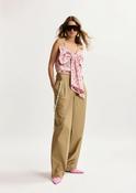 Essentiel Antwerp Jesuis Camel Tapered-Leg Cotton Pants with Detachable Pearl Belt - 34