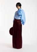 Essentiel Antwerp KARISMATIC Light Blue Oversized Pussy-Bow Top - S image