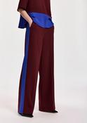 Essentiel Antwerp KARMIC Burgundy &amp; Blue Contrast-Striped Wide-leg Pants - 38 image