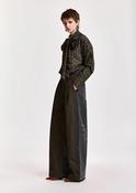Essentiel Antwerp KRISP Khaki &amp; Black Dual-Fabric wide-leg Pants - 36