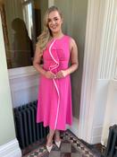 Exquise Sleeveless Pink Midi Dress with Frill Detail - 8 image