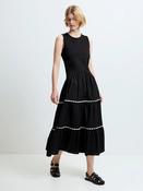 French Connection Kaylie Jia Mix Ric Rac Midi Dress - XS image