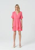 Fracomina Short Dress with Rouches Coral - M image