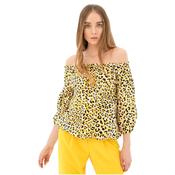 Fracomina Blouse with Animalier Pattern Bardot Style - XS image