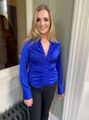 Hanita Blue Satin Blouse - XS image