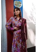 Animal Print Purple Dress - L image