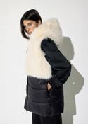 Lola Casademunt Bicolor Nylon/Fur Combined Vest - M image