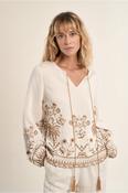 Molly Bracken Poplin Blouse, Embroidered - XS image