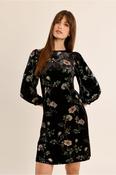 Molly Bracken Velvet Dress with Balloon Sleeves - XS image