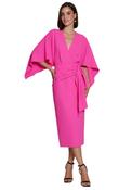 Moskada Magenta Pink Straight dress with Cape Sleeve - 8 image