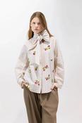 Psophia POPLIN SHIRT WITH SEQUIN EMBROIDERY AND FLORAL MOTIF - XS image